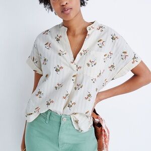 Madewell Bower Popover Shirt in Marseille Daisies, Size XXS